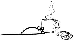 Mouse and cup of tea illustration